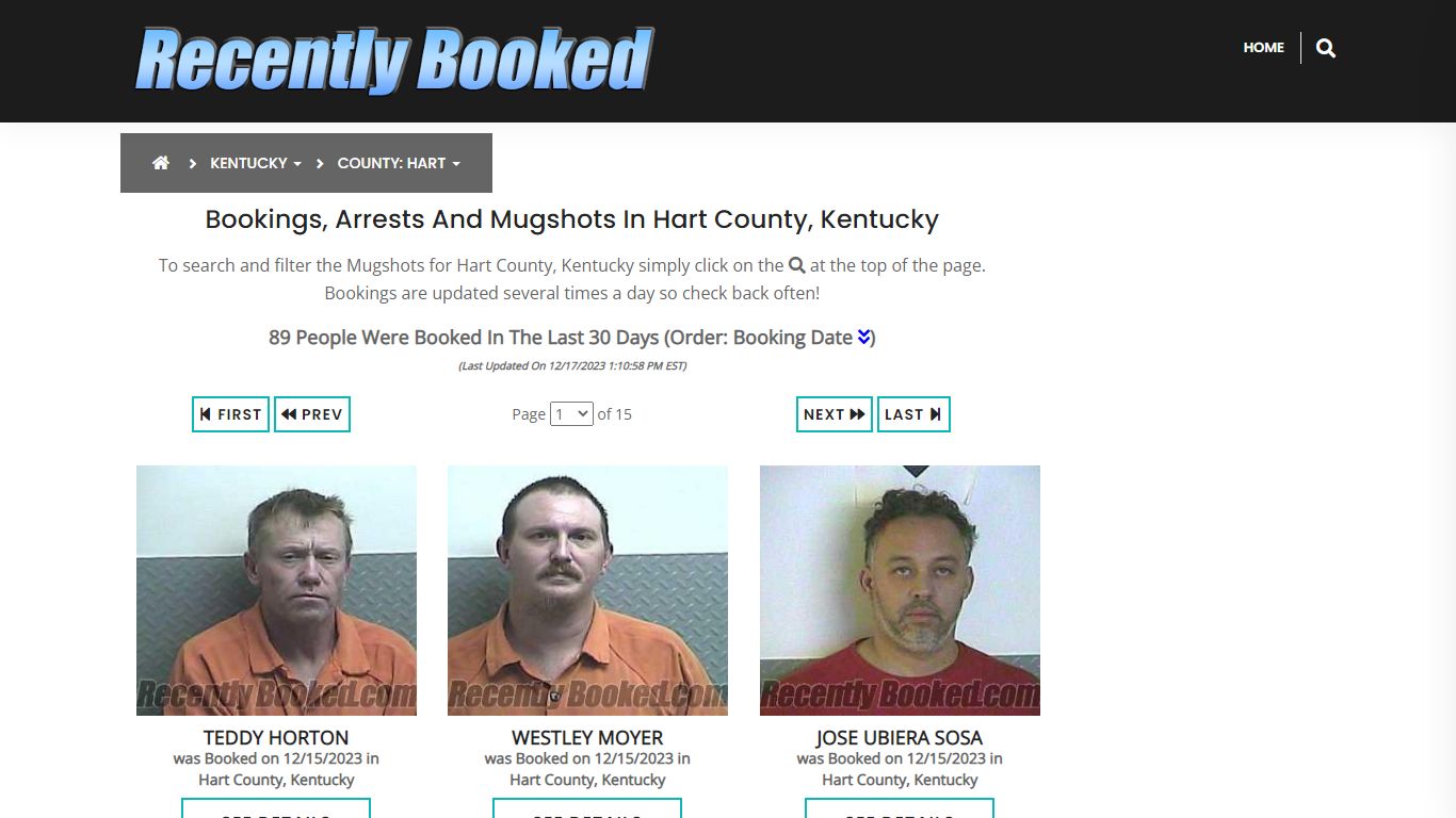 Recent bookings, Arrests, Mugshots in Hart County, Kentucky